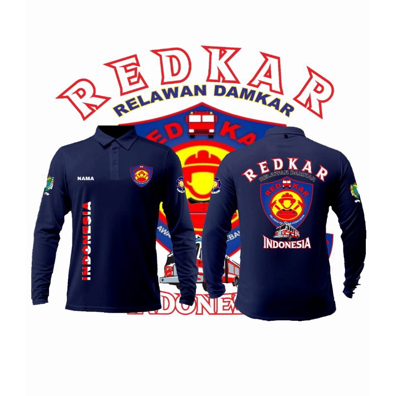 kaos redkar polo lengan panjang terbaru/relawan damkar/custom order