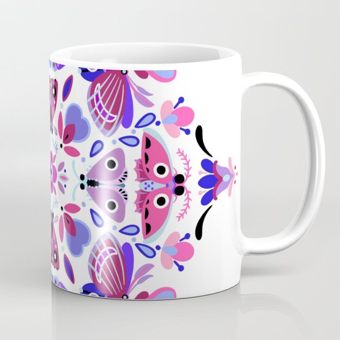 Gelas Hadiah | Mug Gelas fuchsia moths pinwheel mugs