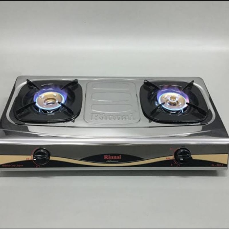 RINNAI RI-522A Kompor Gas Rinnai 2 Tungku Stainless Steel RI 522A RI522A