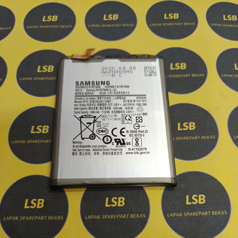 BATTERY BATRE SAMSUNG A71 A715F EB-BA715ABY ORIGINAL BEKAS