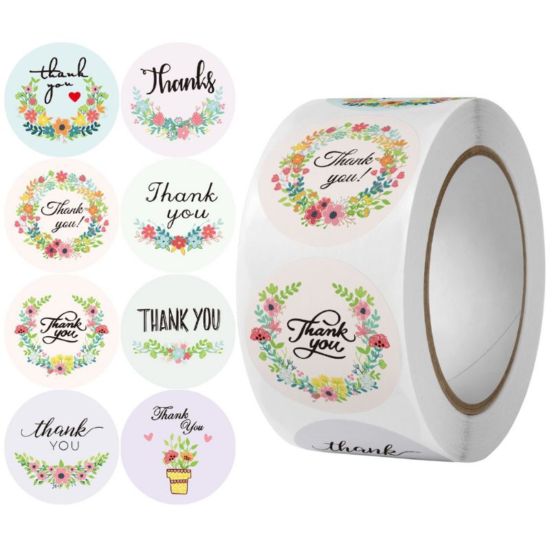 ( 1 Roll 500 Lembar ) Stiker Label Makanan , Stiker Terima Kasih , Stiker Thank You For Your Order