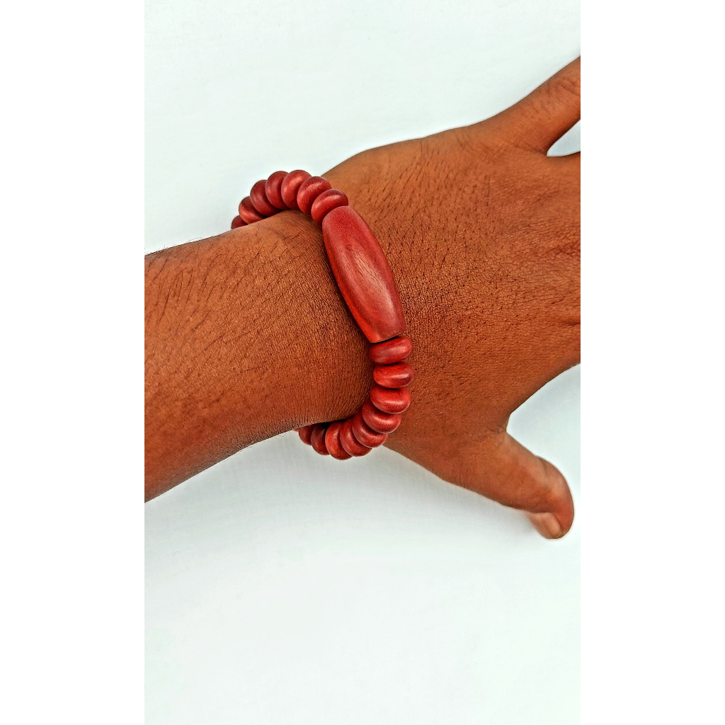 Gelang Kayu Nagasari Kombinasi Plat Full Galih - Bracelets