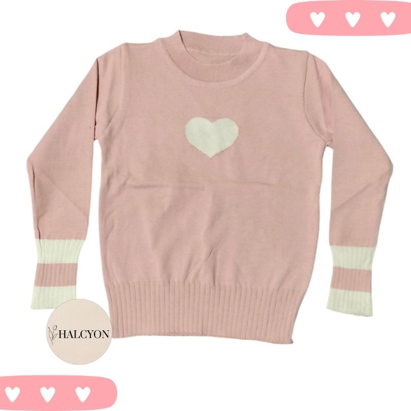 HALCYON / H014 BAJU ATASAN RAJUT LOVE / SWEATER LOVE IMPORT