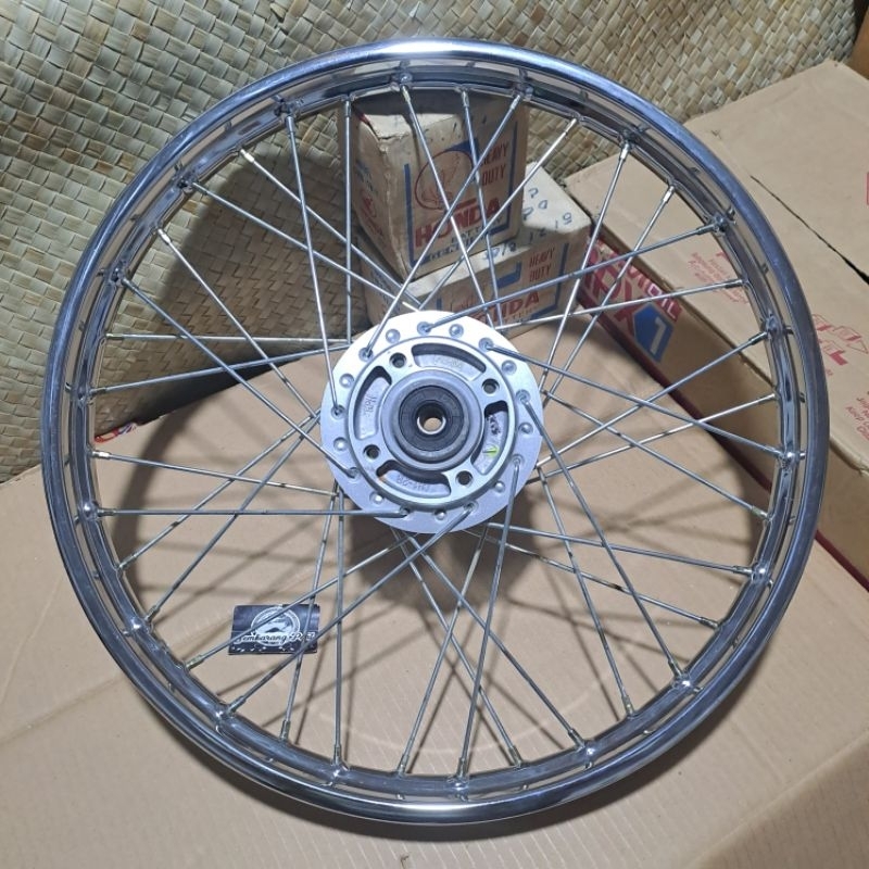 TROMOL VELG RODA DEPAN SET HONDA SUPRA X 125 KARISMA 125 CAKRAM ORIGINAL AHM