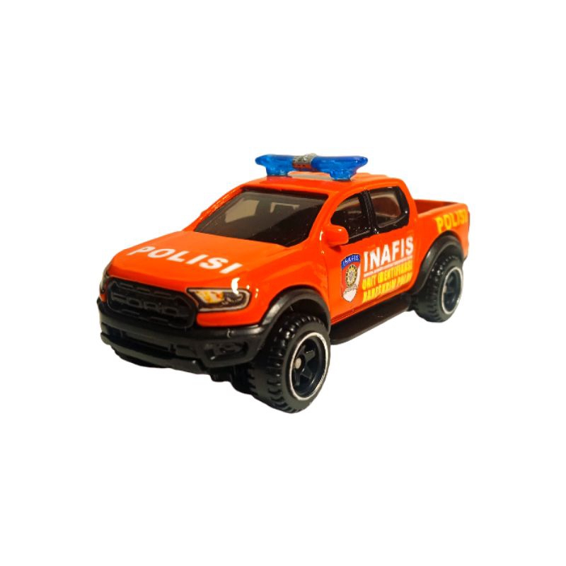 DIECAST SKALA 1:64 HOTWHEELS FORD RANGER RAPTOR MINIATUR MOBIL POLISI INAFIS CUSTOM