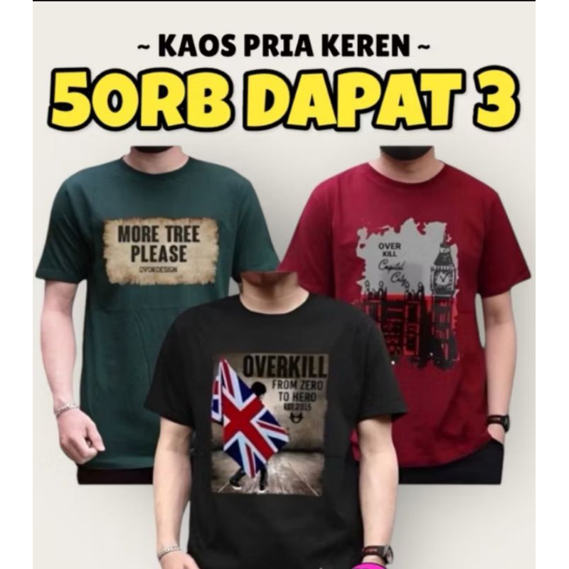 KAOS 1 PAKET ISI 3 PCS MURAH ORANG TUA