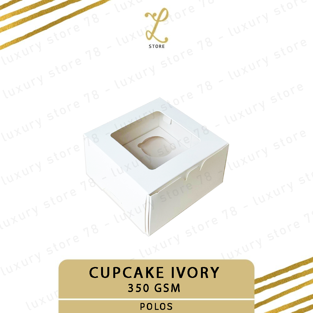 

[17X17X9 CM] (10 pcs) DUS CUPCAKE IVORY POLOS ISI 4 | Box Muffin Lubang 4 - Dus Cupcake Putih Polos - Box Muffin Polos