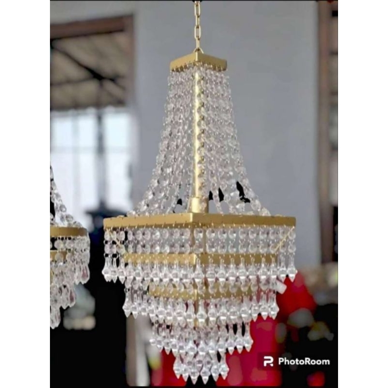 LAMPU HIAS GANTUNG KRISTAL/CCOK UNTUK DEKORASI WEDDING ATAU PLAPON RUMAH MASJID GEDUNG RESTORAN