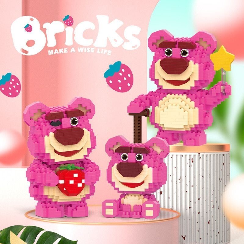 [break.it.bricks] 1 Box NANO BRICKS MODEL LOTSO STRAWBERRY BEAR Style Cartoon Toys Lego