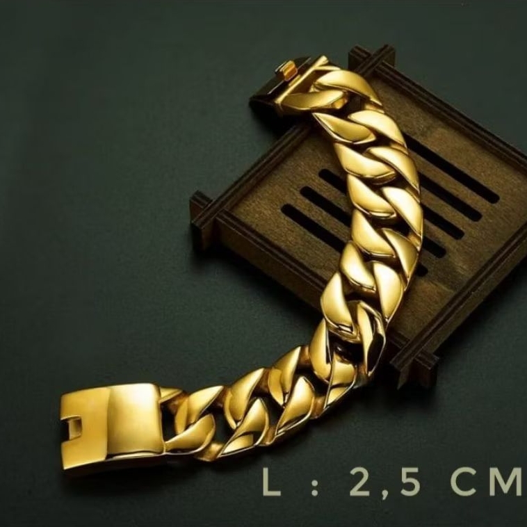 Gelang Cowok Pria Keren Rantai Besar kokoh mantap 25mm stainless