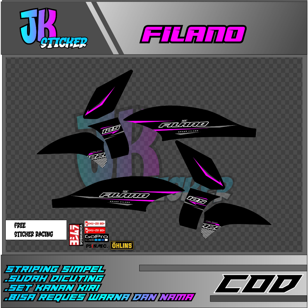 STRIPPING SIMPEL YAMAHA GRAND FILANO SIMPEL TEMA 1 SUDAH DI CUTTING TINGGAL TEMPEL