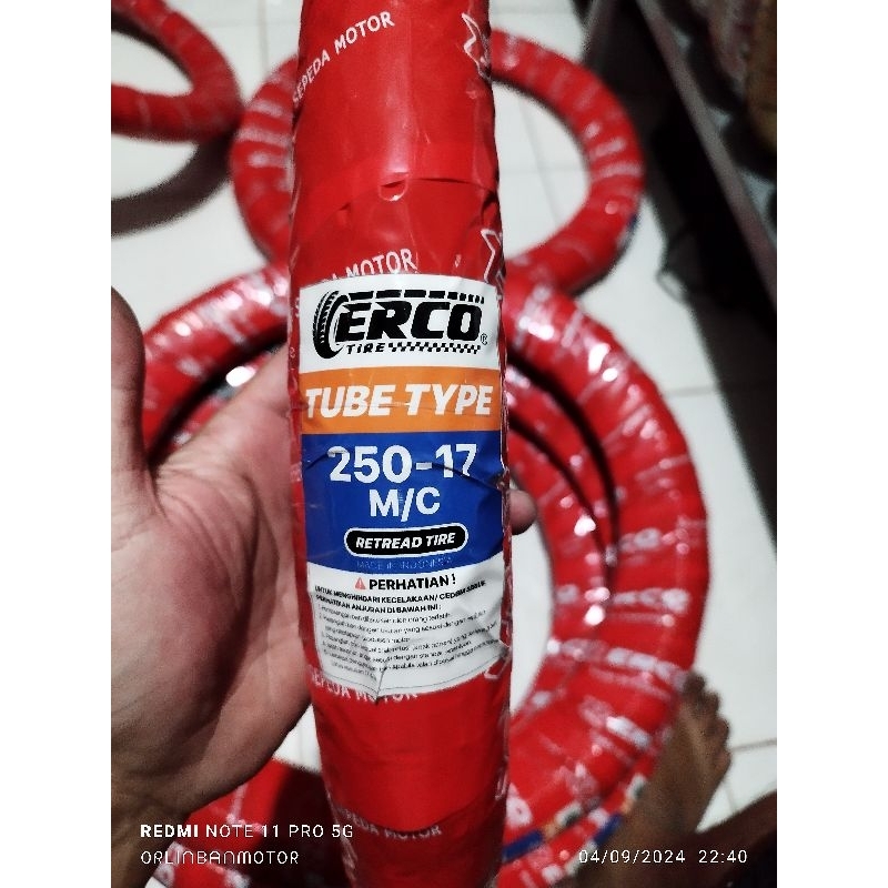 Ban Erco 250-17 Tube Type/Ban Depan Erco Supra 125/Ban Erco Revo Absolute/Ban Depan Erco Non tubles 