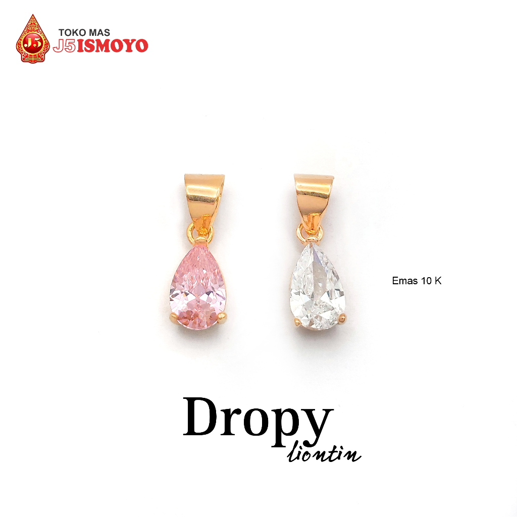 Liontin Emas tetes batu warna Droopy J5 Ismoyo