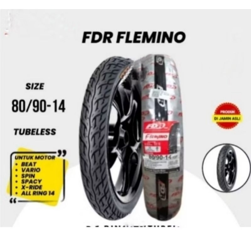 BAN TUBELESS VARIO BEAT FLEMINO FDR Depan 80/90-14 Ban Motor Metic Terbaru 2025