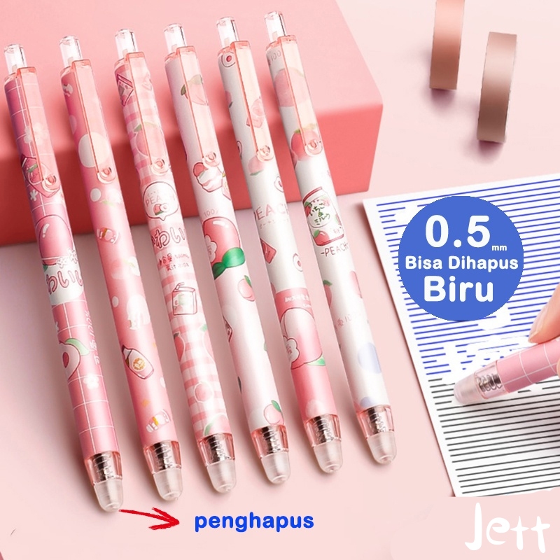 

0.5 mm gelpen Biru Pulpen Hapus Erasable Pen Bolpen Hapus Motif Karakter Pen Hapus-Jett