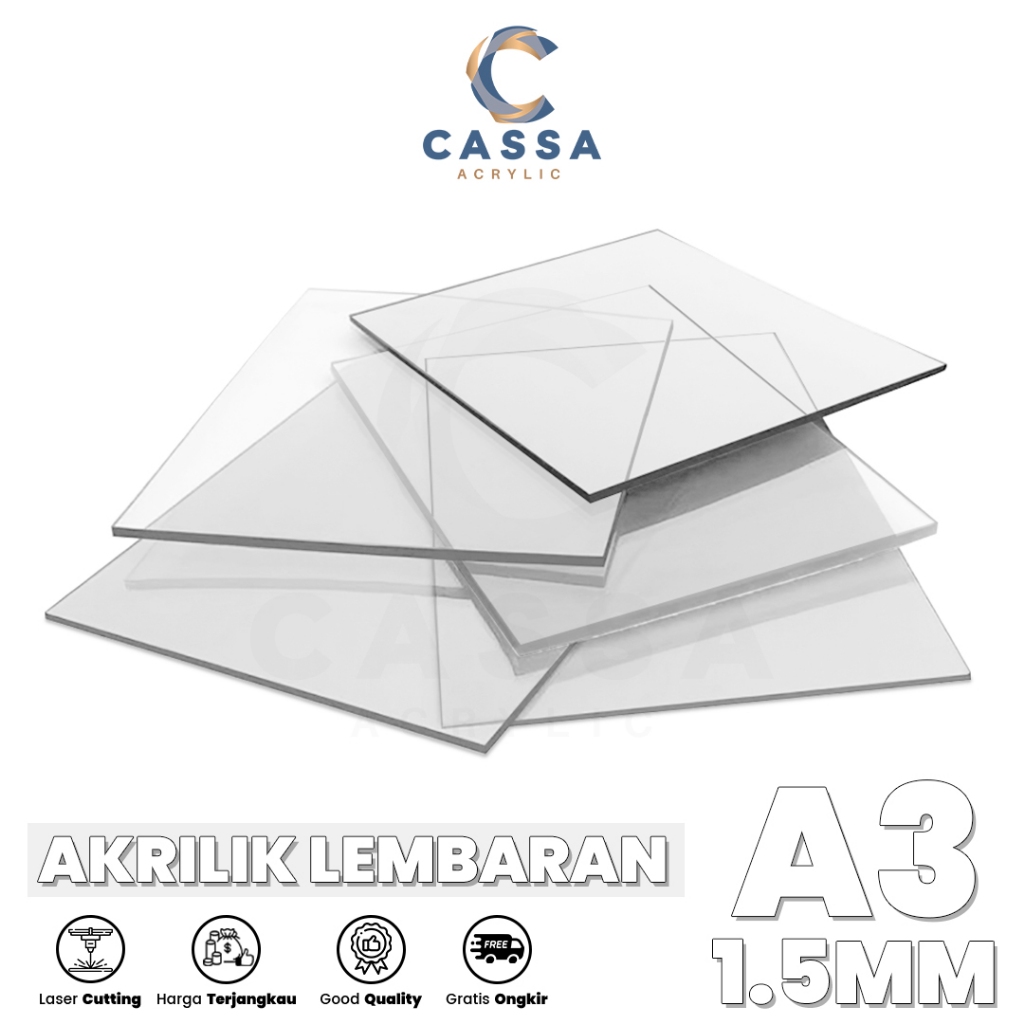 

Akrilik Lembaran Bening A3 1,5Mm / Acrylic Sheet Clear Transparant Tk1