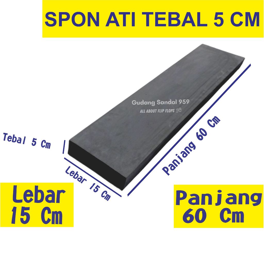 SPON ATI / BUSA ATI / SPON EVA TEBAL 5 CM HITAM UKURAN 15 X 60 CM