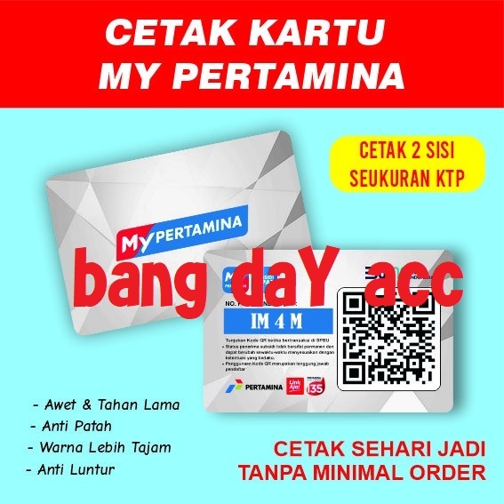 

CETAK KARTU ID CARD PVC 2 SISI SATUAN CUSTOM + Laminating