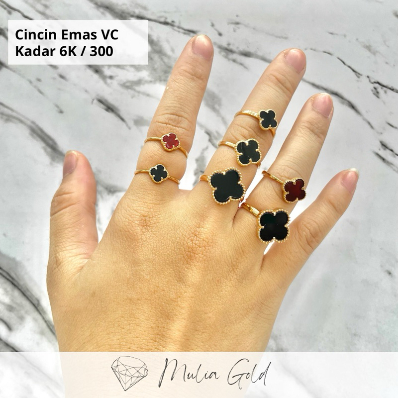 Cincin Emas Kadar 6K / 300 murah dan cantik, Toko mas mulia (100% ASLI)