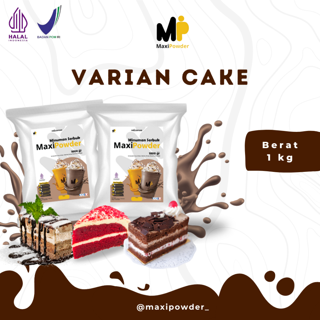 

Bubuk Minuman Rasa Cake 1kg / Minuman Kekinian Varian Cake Termurah / MaxiPowder