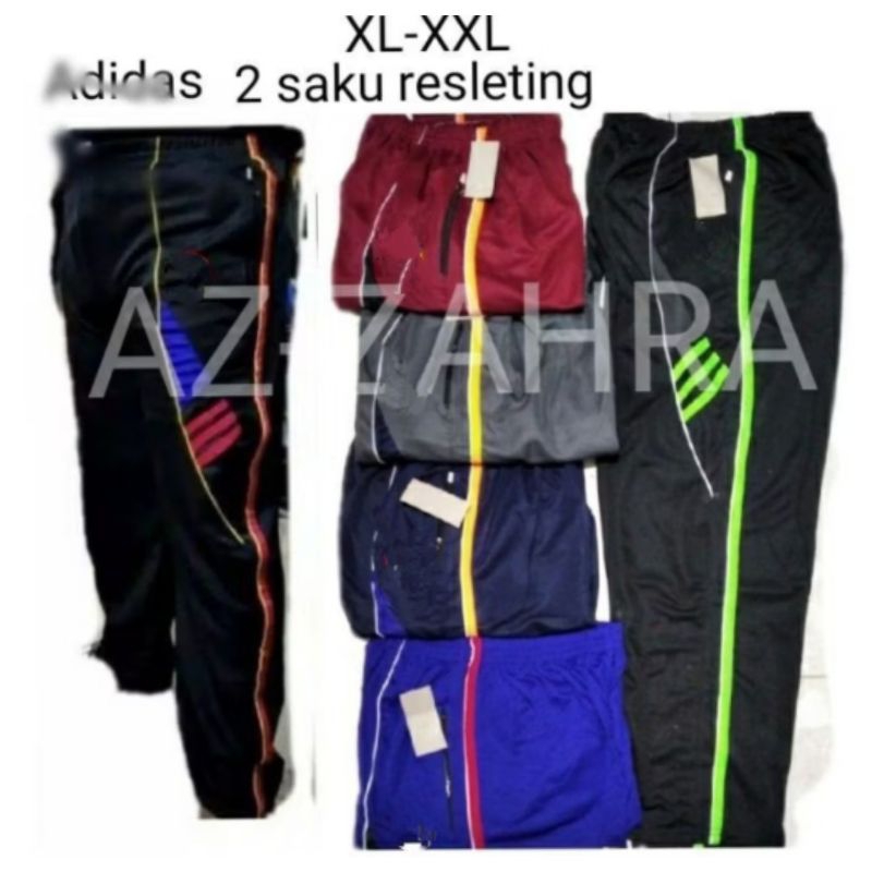 Celana training saku resleting L - XL -XXL standar pria wanita/kolor jumbo big size/trining/treneng/