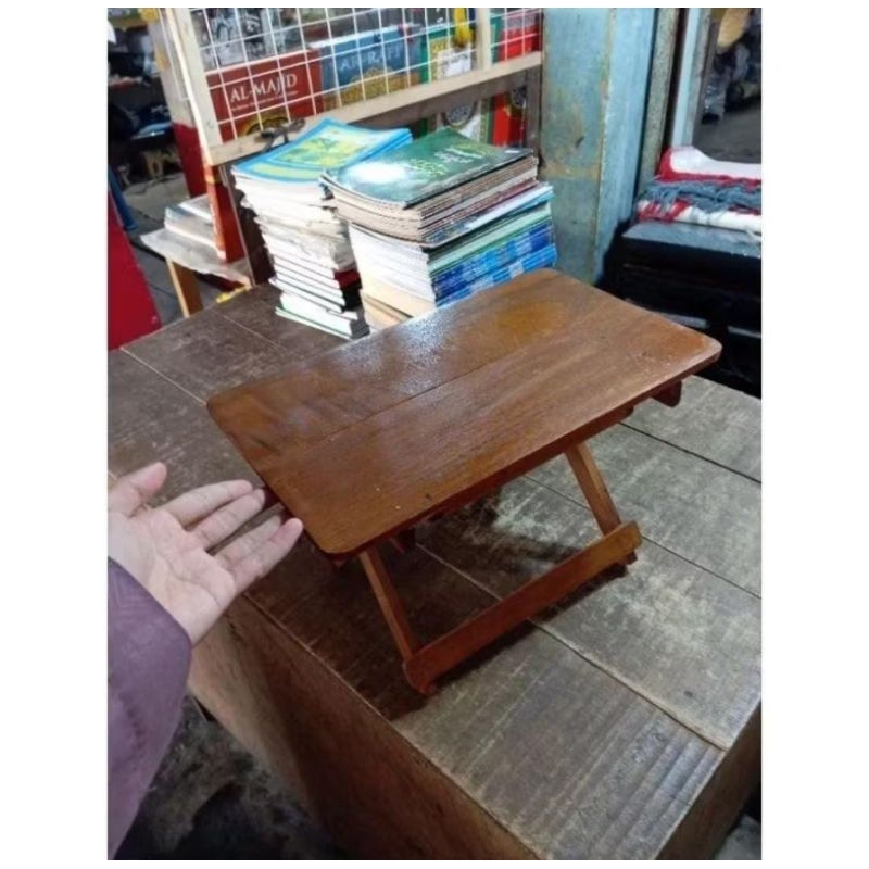 Meja Lipat Kayu Ulin Rehal Lipat Kayu Besi / Kayu Ulin Ukuran Lebar ±35cm