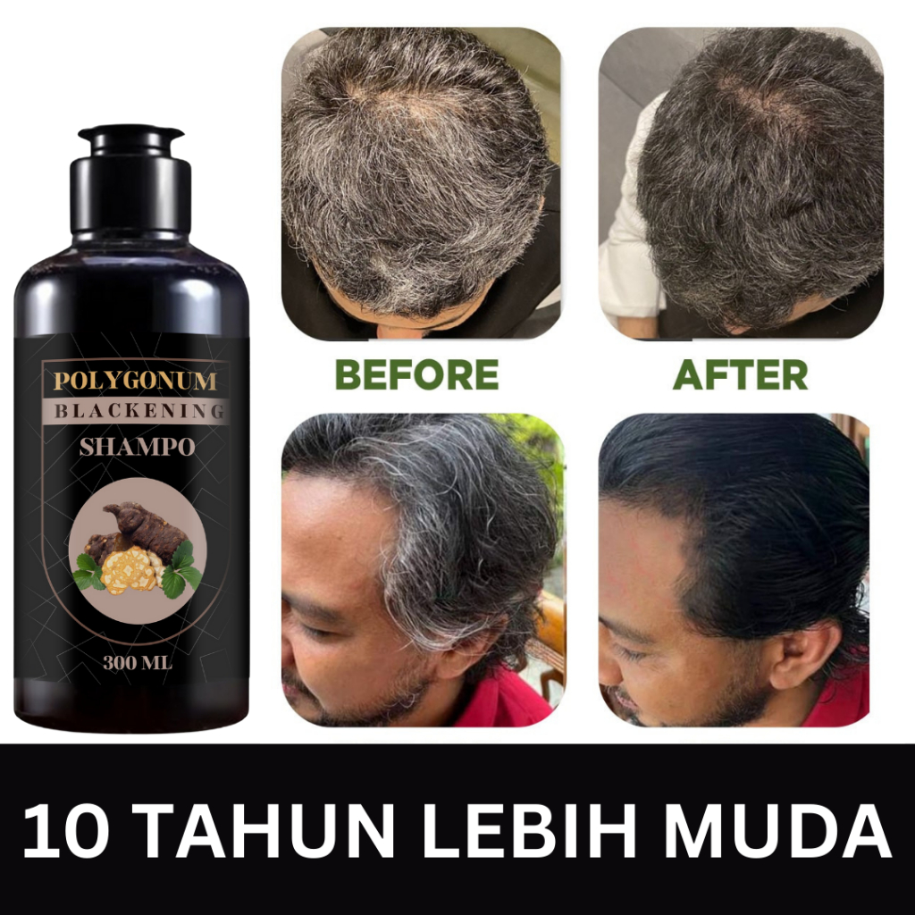 Polygonum Blackening Shampo Penghilang Uban dan Rambut Rontok, Black Herbal Shampo