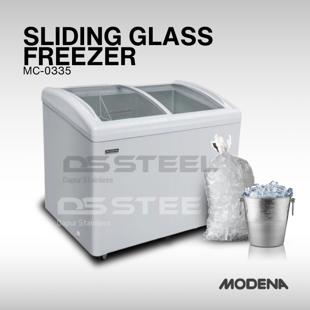 MODENA Sliding Curve Freezer 300 liter MC 0335 / Freezer Sliding Kaca Modena 336 liter MC-0335