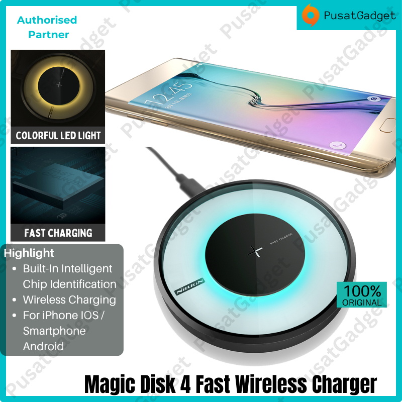 Wireless Charger NILLKIN Magic Disk 4 Qi Smart Fast Charging Colorful LED Light