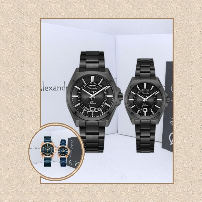 Jam Tangan Couple Alexandre Christie 8688 AC 8688 AC Couple Tali Besi / Stainless steel