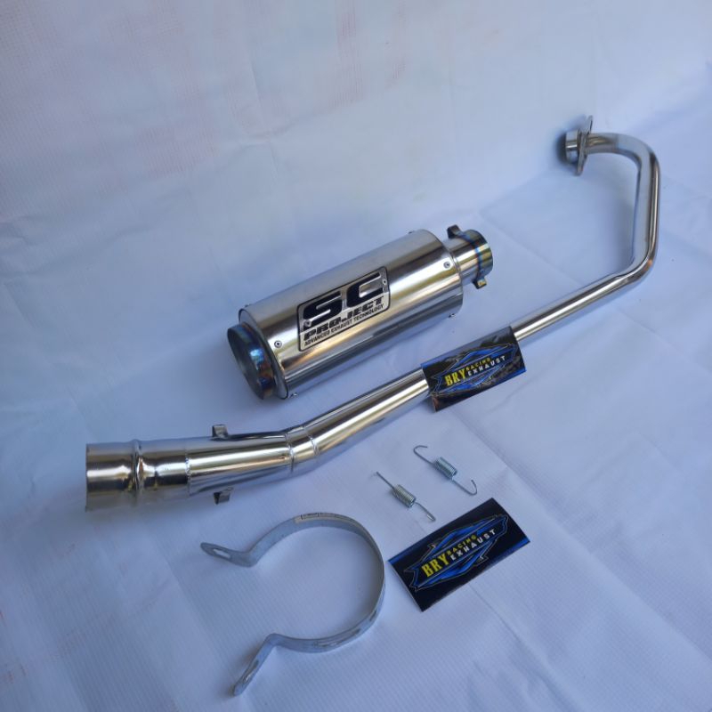 knalpot racing SC PROJECT crom full bas buat motor SONIC,satria fu 150,jupiter mx old,jupiter mx new