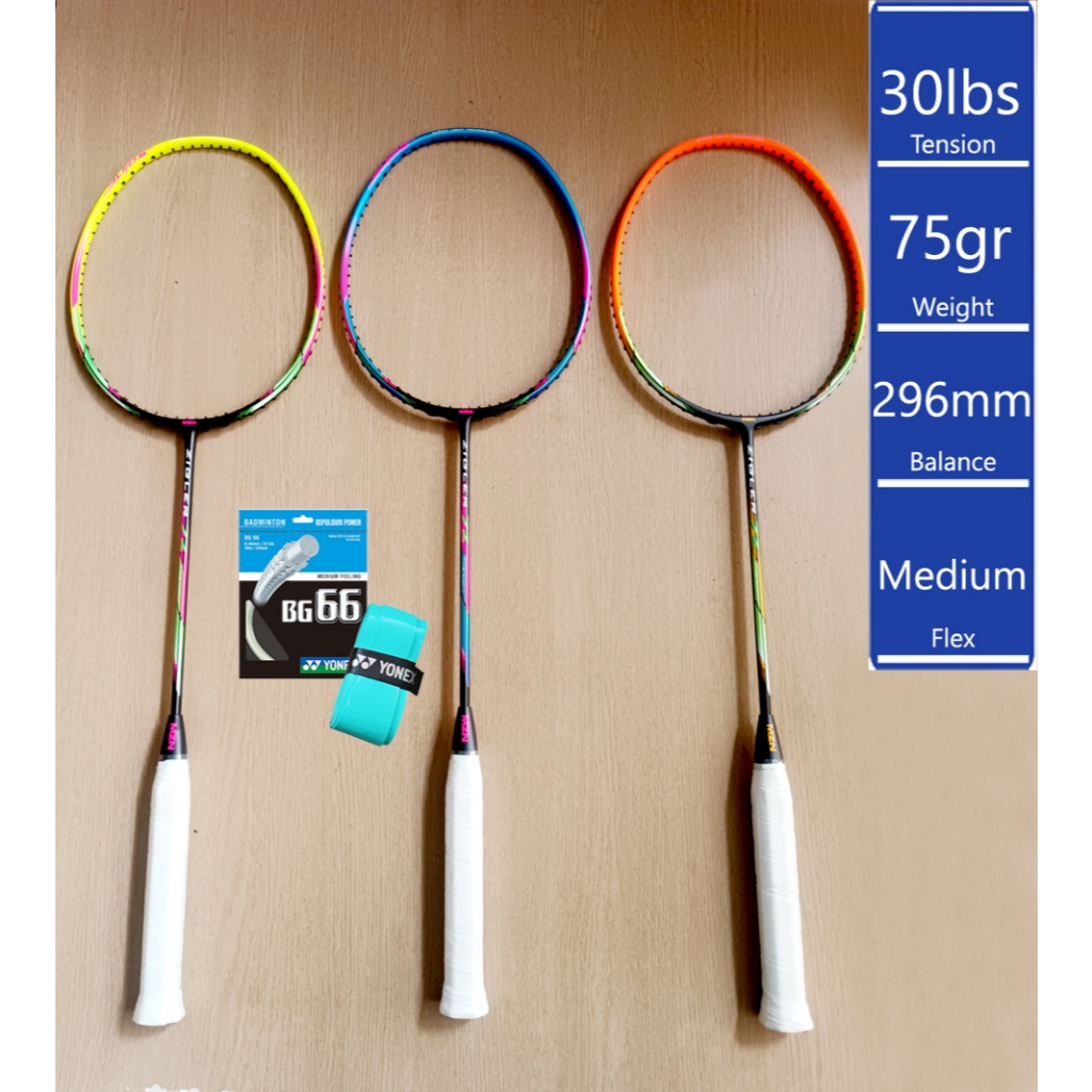 MZN Zigler 72 | 30LBS 75gr RAKET BADMINTON BULUTANGKIS Ringan murah Mizuno