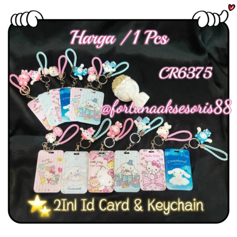 

2IN1 ID CARD & KEYCHAIN / GANTUNGAN KUNCI TEMPAT KARTU / TEMPAT KARTU HELLO KITTY / PELINDUNG KARTU FLAP / ID CARD KARAKTER LUCU / SANRIO NAME TAG CARD HOLDER / CR6375