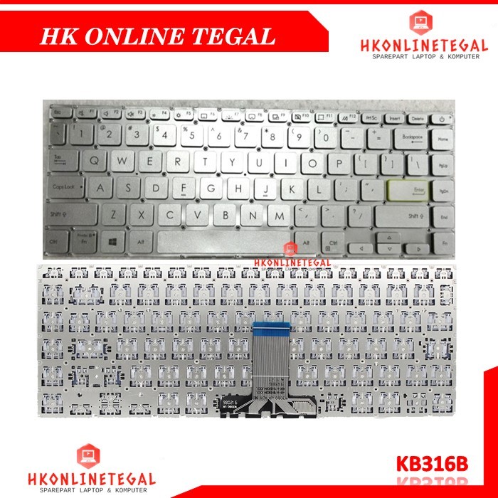 Keyboard Laptop Asus  E410 E410kao E410M E410MA E410MAO - Silver
