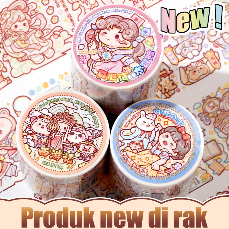 

Sticker super panjang MOCHI KECIL 500cm/roll pet tahan air lucu kartun siklus 160mm