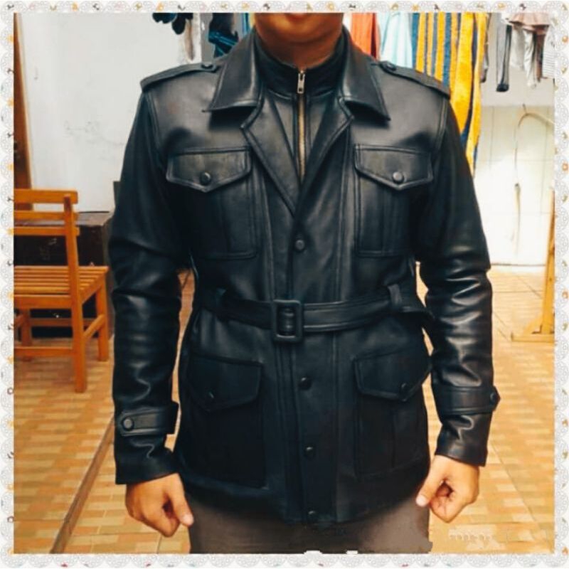 Jaket Kulit pria-Jaket Kulit Asli 100%-Jaket jubah kulit asli domba-Jaket Kulit Domba super premium