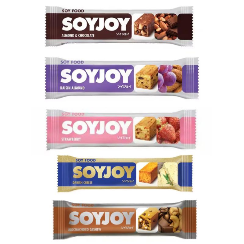 

Soyjoy Snack Sereal Bar Almond Choco Mochachocho Danish Cheese Strawberry Raisin Almond Tropical cranberries