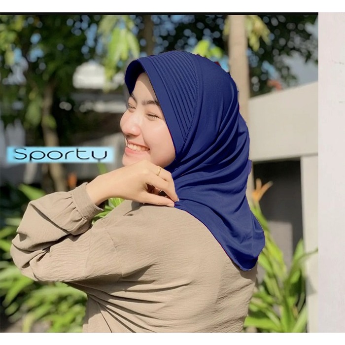 TERKINI KERUDUNG SPORT JILBAB BERGO INSTAN REMAJA PED ANTI LEPEK BAHAN CRINKLE AIRFLOW