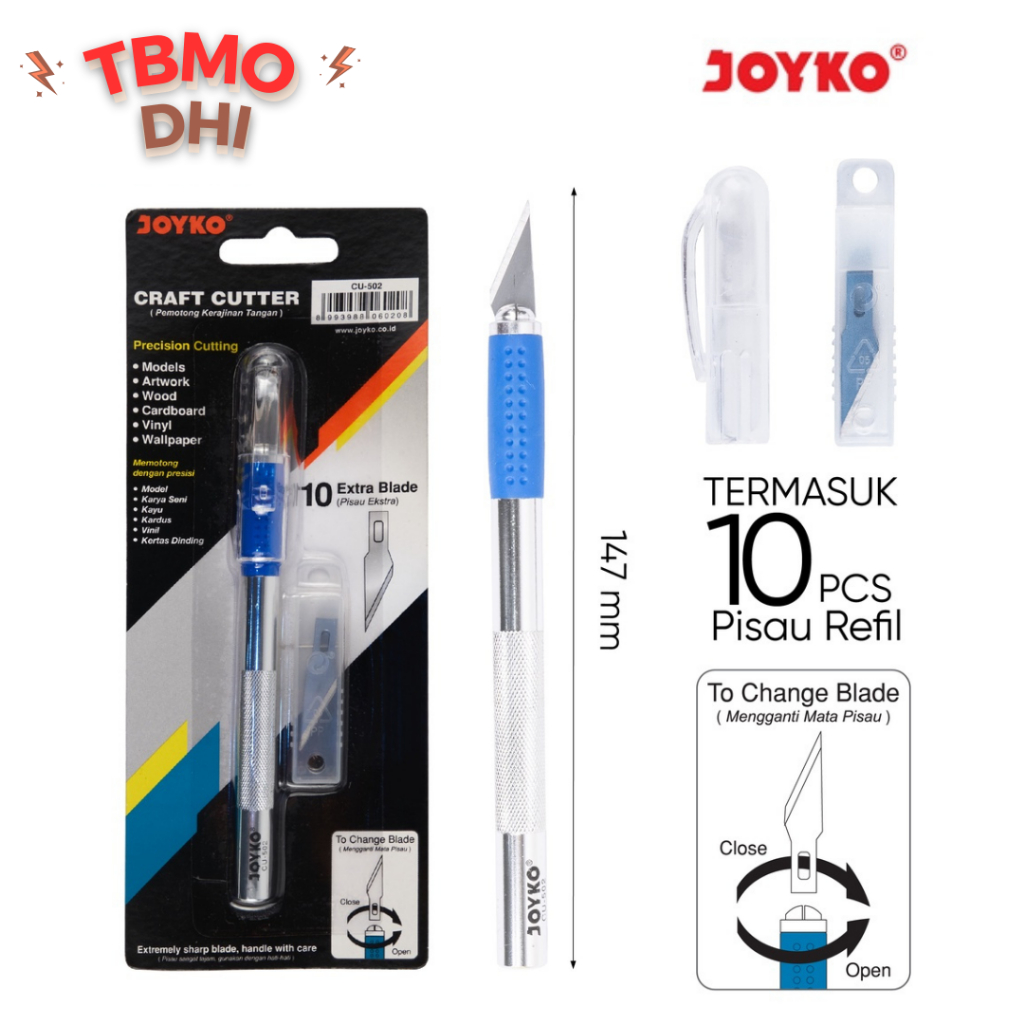 

TBMO Craft Cutter Pemotong Kerajinan Tangan Joyko CU-502 / Pisau Ukir / Cutter