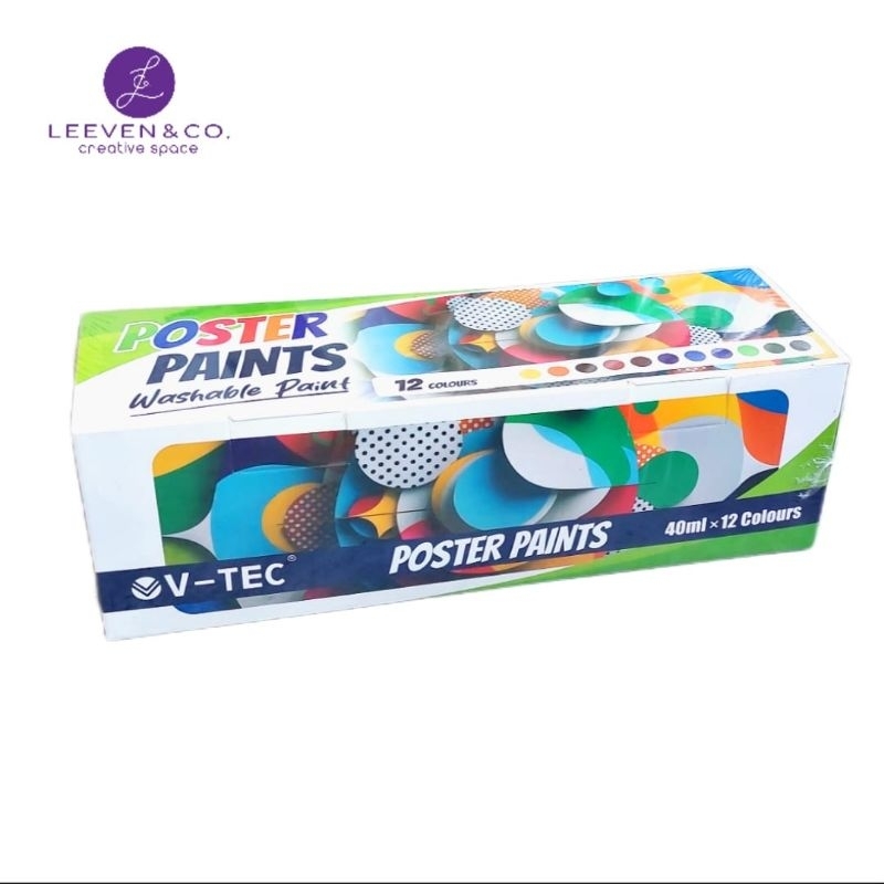 

V-TEC POSTER PAINT / CAT POSTER SEKOLAH UK 40ML (6 & 12 CLR)