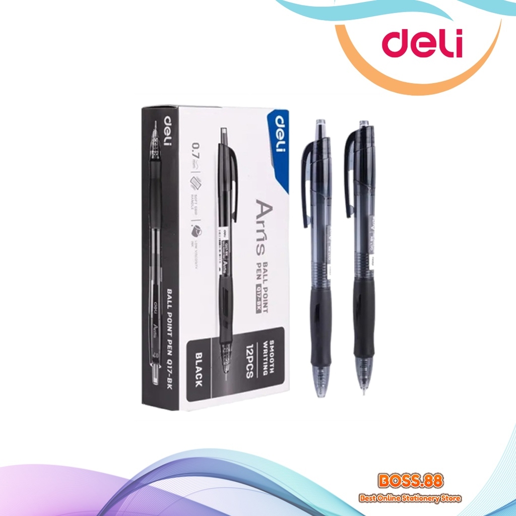 

BALLPOINT / PULPEN DELI Q17-BK (12 PCS)