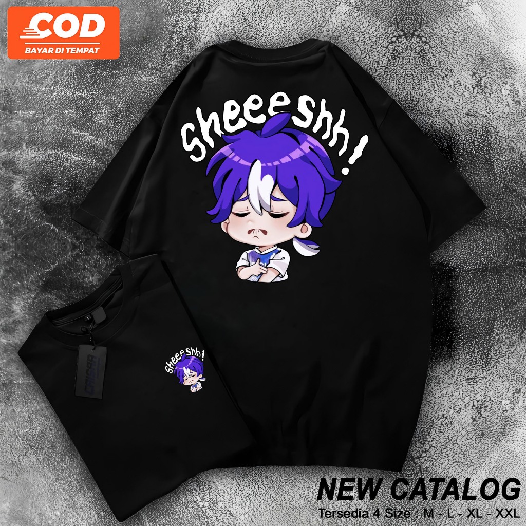 Terlaris Kaos Distro MLBB Emote Mobile Legends Sheeeshh viral Terbaru Kaos player Mobile Legends / B