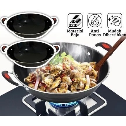 PENGGORENGAN WAJAN PANCI ANTI LENGKET / PANCI MASAK BAHAN PREMIUM ANTI GORES / PANCI ENAMEL ANTI GOR