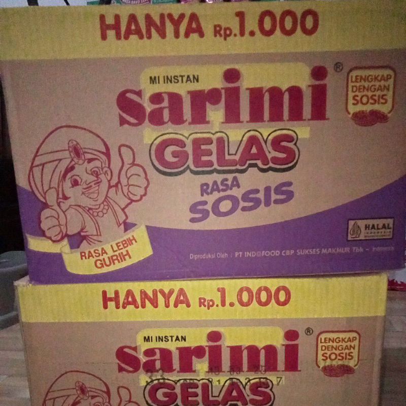 

(1 Dus) SARIMI GELAS RASA SOSIS 120 pcs