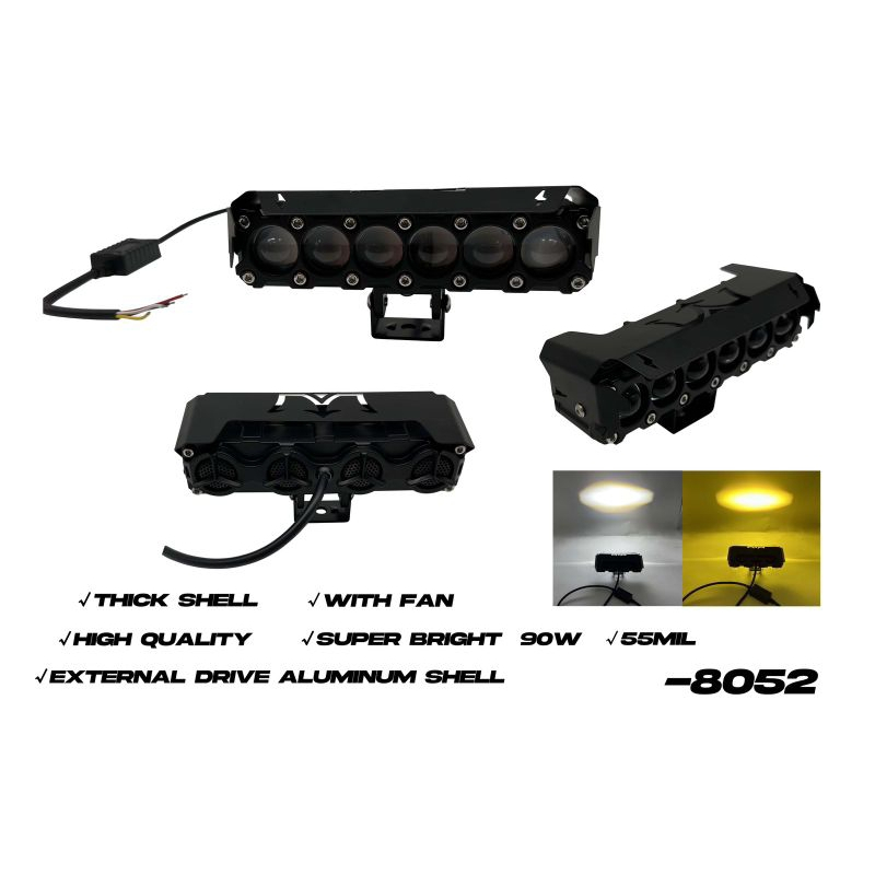 Lampu Tembak Sorot Led Fog Lamp 6 Mata X-Case Ballast + Kipas Pendingin SQL 90 Watt Hi Low Motor Mob