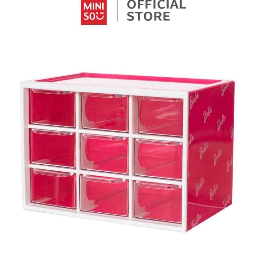 KF7 Mso x Barbie Collection Kotak Penyimpanan 9 Lemari Penyimpanan Laci Barbie Penyimpanan Desktop M