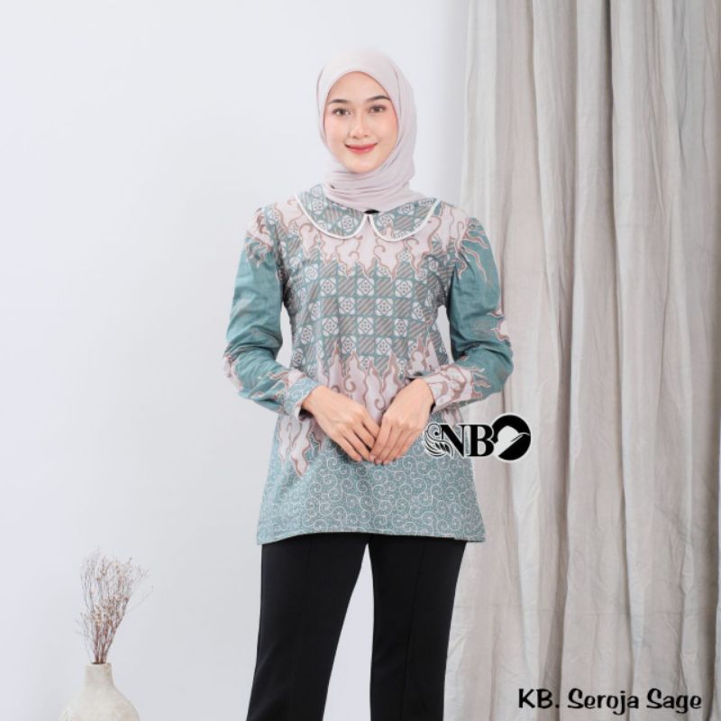 blouse lengan panjang batik wanita