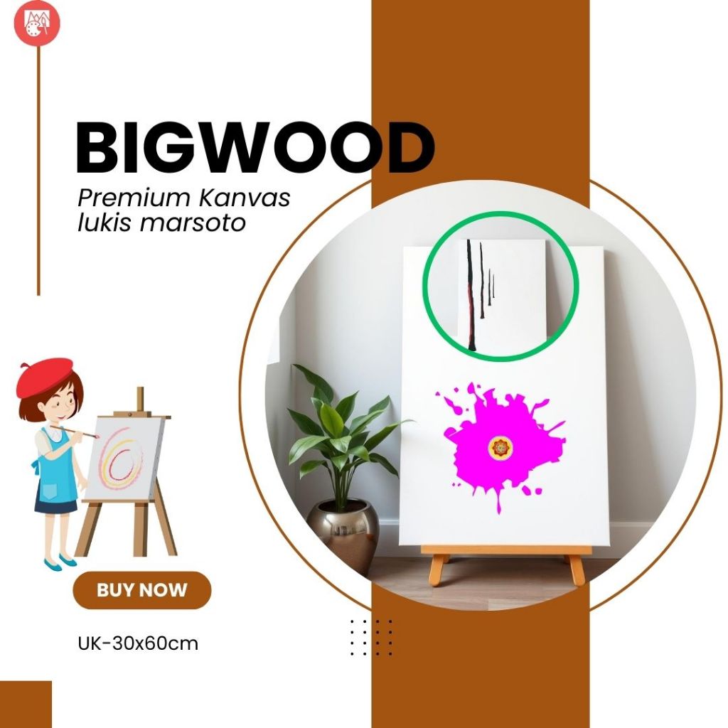 

PROMO! KANVAS Lukis 30x60 cm | PUTIH-High - BigWood-ACRYLIC or OIL, Murah, Premium-Kualitas terbaik