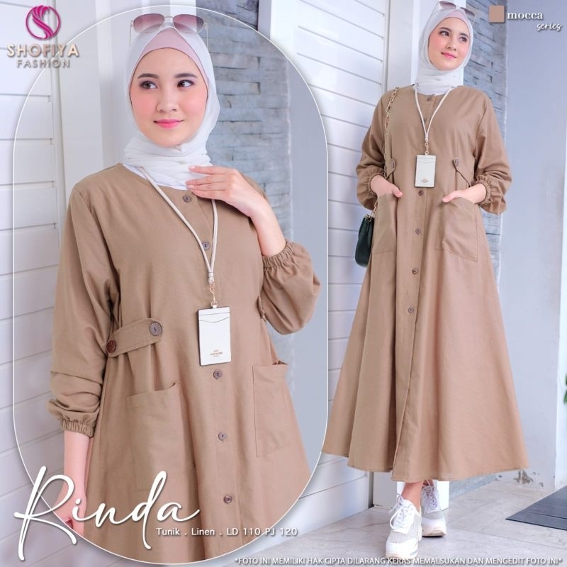 CHASNA RINDA ANSHA MIDI DRESS GAMIS MUSLIM POLOS matt linen ORI BY SHOFIYA FASHION