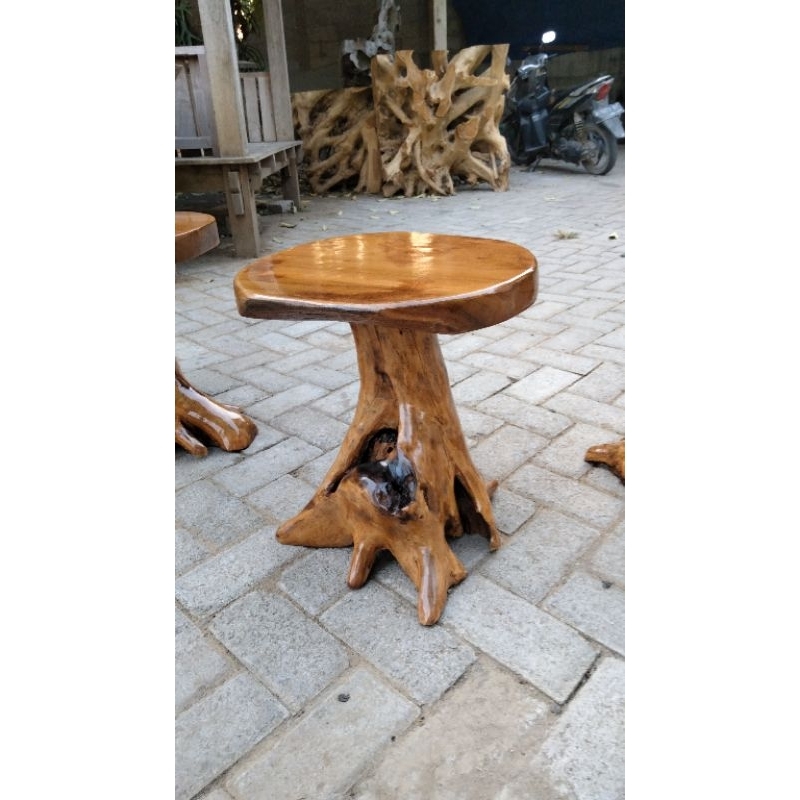 Stooll kursi akar jati / kursi jamur